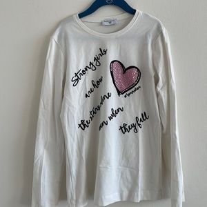 Monnalisa Crystal detailed long sleeve t-shirt.